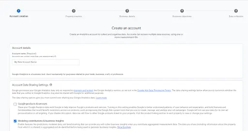 Create Account In GA4