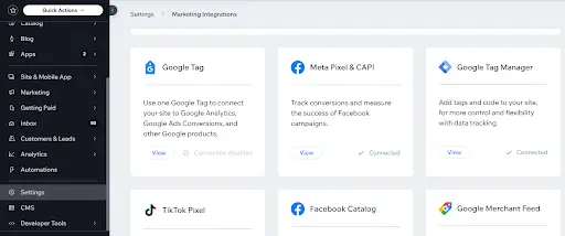 How to setup GA Code in Wix