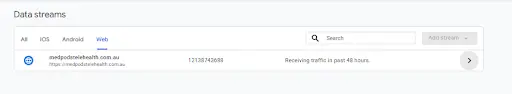 Setup Data Stream In GA4